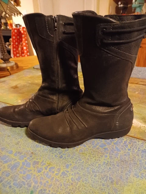 Merrell Mid Vera Boots Size 8.5 EU 39 Black Side Zip
