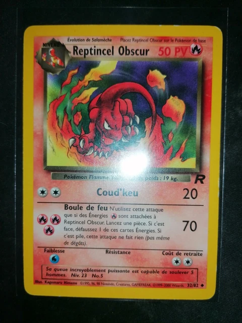 🔥 Reptincel obscur 32/82 - Team Rocket - Wizards - FR Français Pokémon - TBE🔥