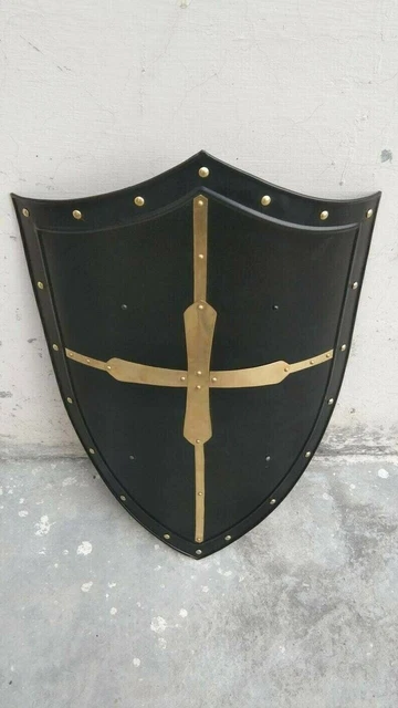 Hand Forged Gothic LAYERED STEEL CROSS SHIELD Medieval Battle Armor sca/larp 3