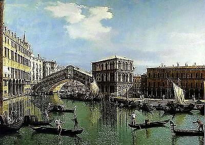 Maler Canaletto Rialto Brücke Seufzerbrücke Venedig Faksimile 1 auf Büttenpapier