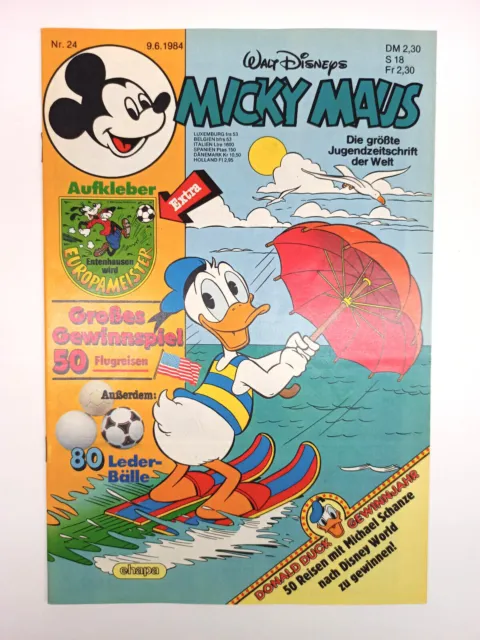 Micky Maus Heft Nr. 24 | 1984 | Top Zustand | komplett mit Beilage EM Sticker