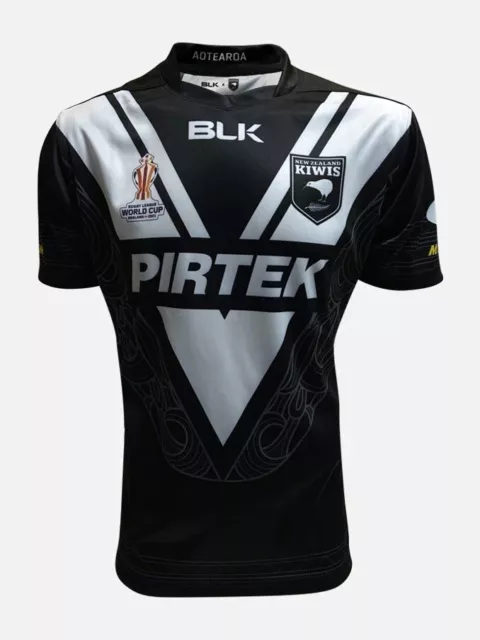 New Zealand Kiwis 2022 BLK Rugby League World Cup Home Jersey Sizes S-7XL!