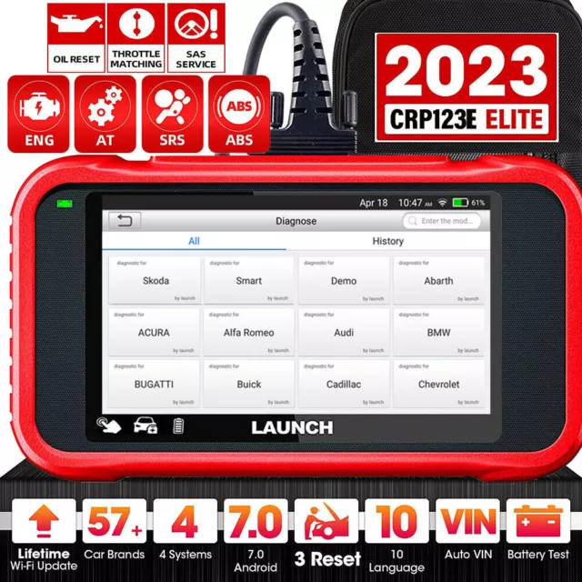 LAUNCH CRP123E Car OBD2 Scanner Code Reader Check Engine ABS SRS Diagnostic Tool