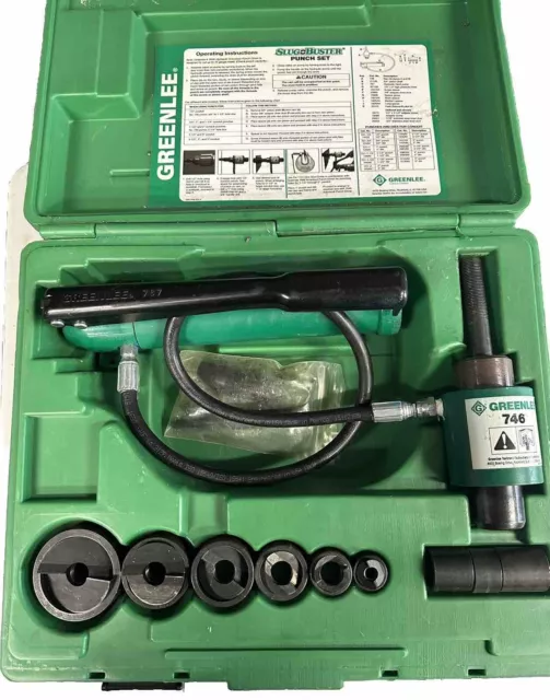 GREENLEE 7306SB 1/2" - 2" Slug Buster Knockout Punch and Hydraulic Driver Set