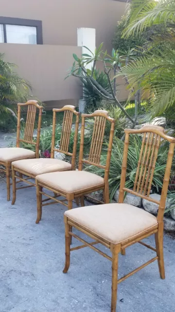 Drexel Pagoda Faux  Bamboo Dining Chairs
