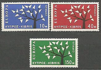 Tema Europa 1962 Chipre Yvert 207/9 ** Mnh