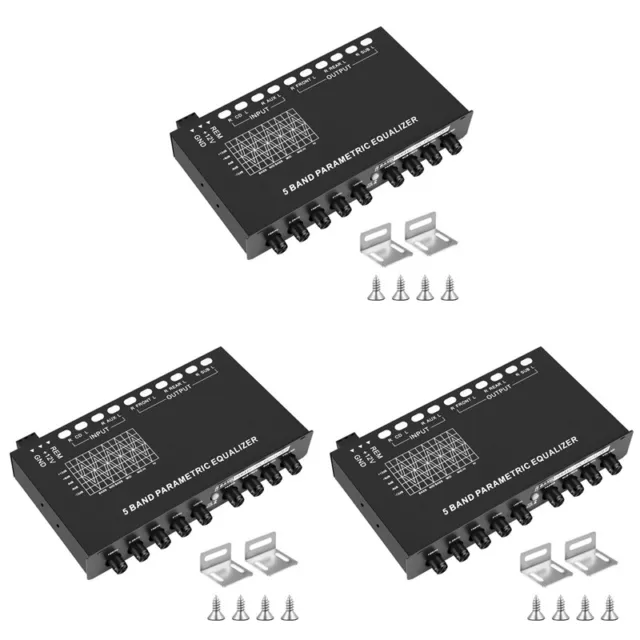 3X Ecualizador de Audio para Automóvil de 5 Bandas, Ecualizador Gráfico Aju4034