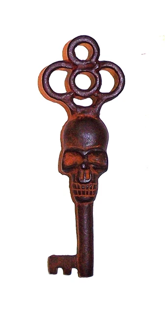 Victorian Skull Key Vintage Antique Style cast Iron Skeleton Key lot of 5 3