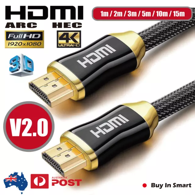 Premium HDMI Cable 4K 8K Ultra HD 3D High Speed Ethernet 1m 2m 3m 5m 10m 15m 2