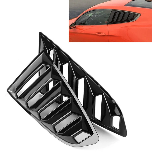 Side Black Window Louvers Fit Ford Mustang 2015-2023 17 16  Glossy Black