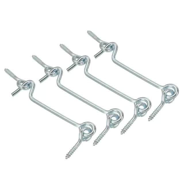 3" Barn Door Latch, 4Pcs Carbon Steel Sliding Door Cabin Hook Eye Latch Lock