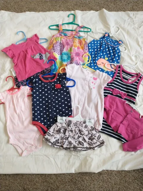 Lot Of 10 pc Baby Toddler Girls Size 9 Months Clothes Outfits Spring Summer EUC!