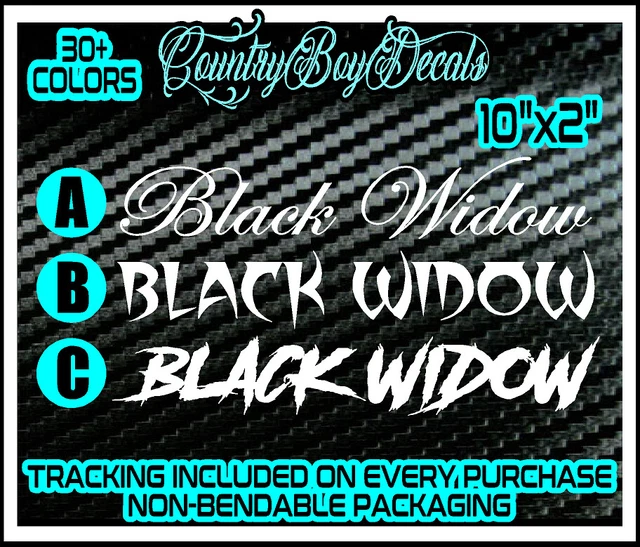 BLACK WIDOW Vinyl Decal Sticker Spider Turbo Boost Diesel Truck JDM Car Stance