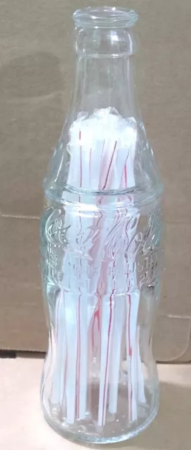 Rare Coca-Cola 2-Piece Coke Bottle Container Straw Holder - Straws Included