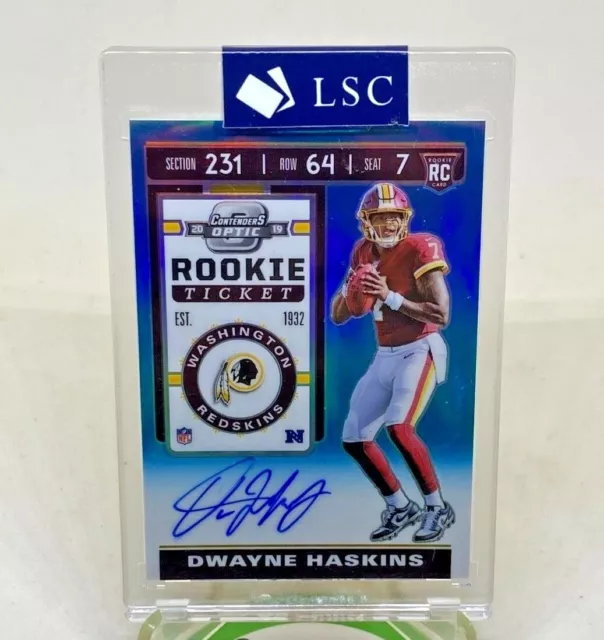 2019 Panini Contenders Optic NFL Teal Autograph Dwayne Haskins RC /149 Redskins