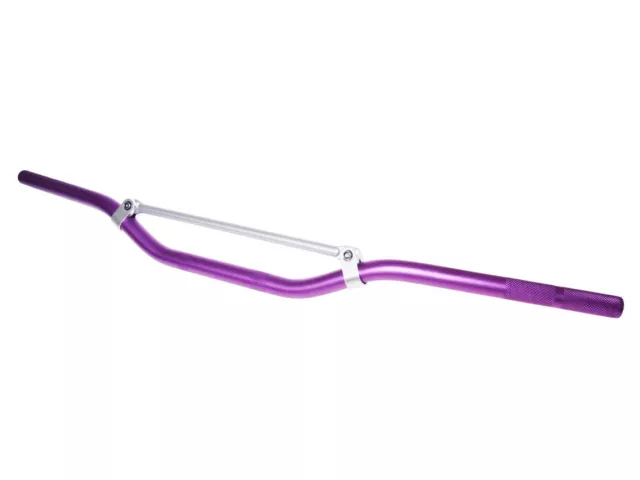 Guidon Moto Cross Enduro Violet Aluminium Avec Entretoise 22mm