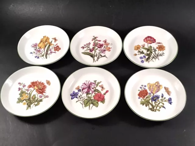 Set of 6 Bareuther Waldsassen Bavaria Floral Plates 4 1/4"