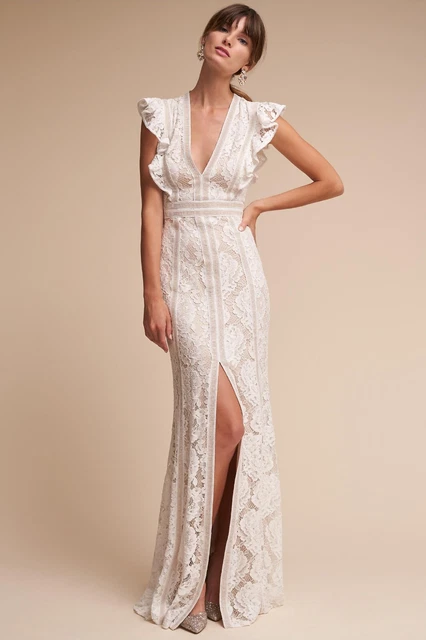 BHLDN BOHEMIAN WEDDING DRESS TADASHI SHOJI PLACID GOWN - Size 0 BHLDN BOHEMIAN WEDDING DRESS TADASHI SHOJI PLACID GOWN - Size 0