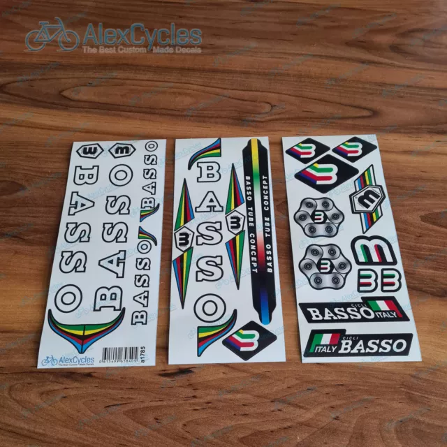 Vintage Campagnolo BASSO Bicycle White Decals Stickers Kit + a lot of Gifts