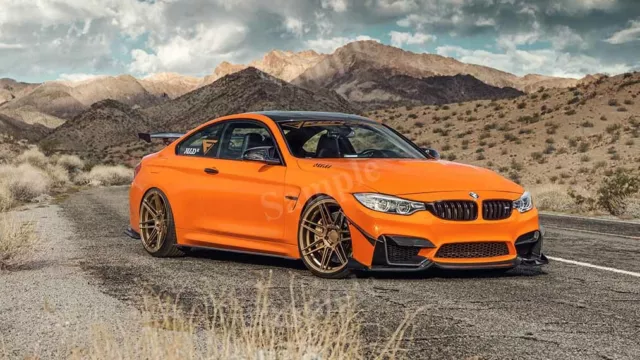 BMW M4 Ferrada Sema Orange High Res Wall Decor Print Photo Poster