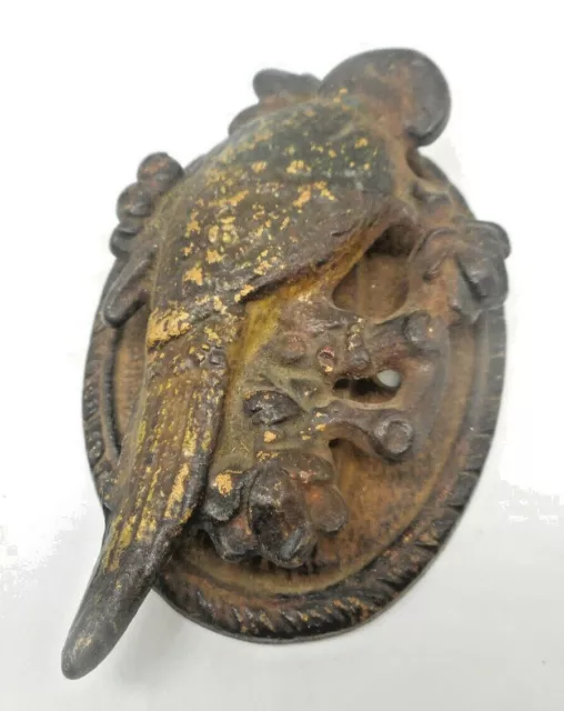 Antique Vintage Cast Iron PARROT BIRD Victorian Era DOOR KNOCKER