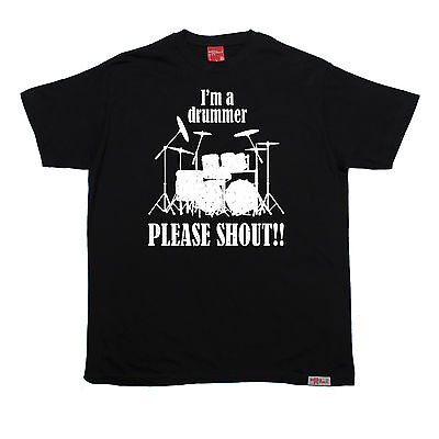 IM un batterista si prega Shout vietati membro T-shirt Tee Regalo Di Compleanno Tamburi Batteria
