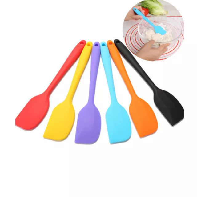 Silicone spatula scraper spoon small, large for cooking 8 colours UK seller