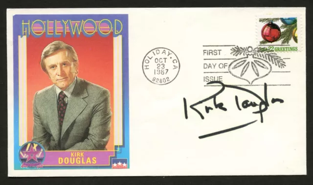 Kirk Douglas d2020 signed autograph FDC Actor: Spartacus / Lust for Love BAS