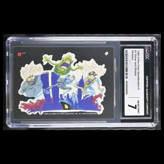1989 OPC Ghostbusters II Stickers - Slimer and Ghosts #2 - CGC 7