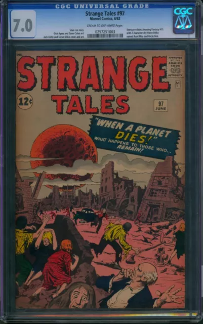 Strange Tales #97 ⭐ CGC 7.0 ⭐ Aunt May & Uncle Ben Prototype! Silver Age 1962