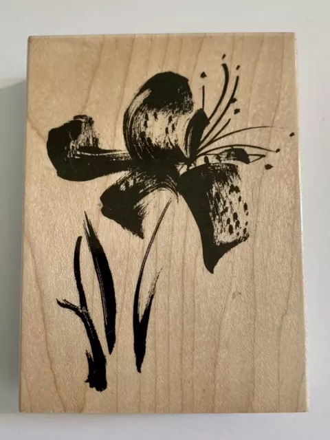 Penny Black Wood Mounted Rubber Stamp 2004 Flower 2829K BRUSH LILY