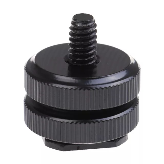 1/4 inch dual nut tripod mount screw to flash camera hot shoe adapt-ml