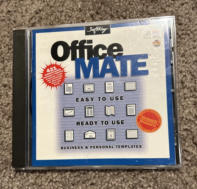 VINTAGE SOFTKEY OFFICE Mate for Windows 95 windows 3.1 and Macintosh CD