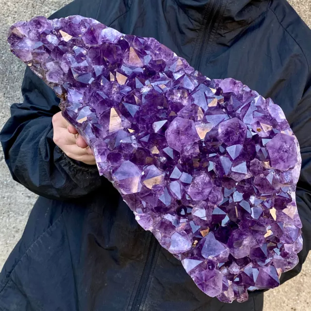 18.3LB Natural Amethyst geode quartz cluster crystal specimen energy healing.