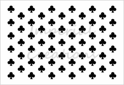 "CLUBES"" Diseño de Patrón de Forma de Póker 7,5"" x 11"" Plantilla Hoja de Plástico NUEVA S407