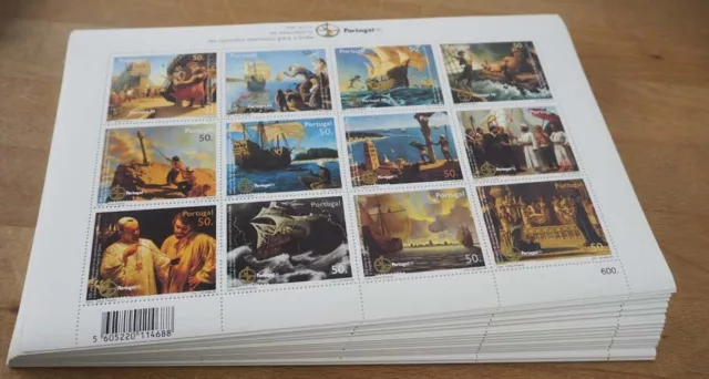1998 Portugal; 100 Zd-Bögen Seeweg, MiNr. 2299,2303/13, **/MNH, ME 1000,-