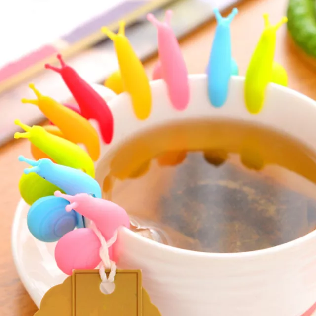 1Pc Cute Snail Shape Tea Bag Holder Silicone Mug Cup Hanging Clip Tea Tools