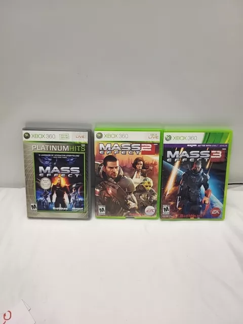 Mass Effect Trilogy 1 2 3 (Microsoft Xbox 360) Tested 3 Game Lot Trilogy