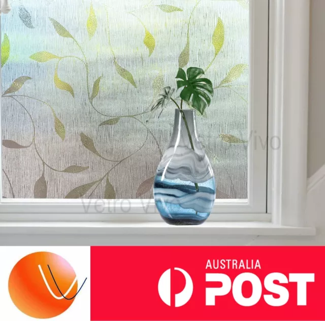 90 CM x 1 M - Foglia 3D Reapply/Reusable Static Frosted Window Glass Film