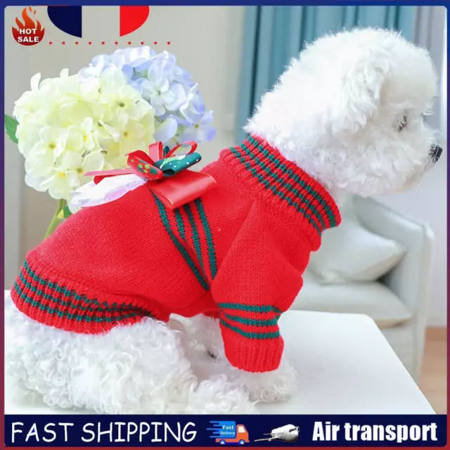 Knitted Cat Dog Sweater Warm Costumes Apparels Coats Pet Products (Red M) FR