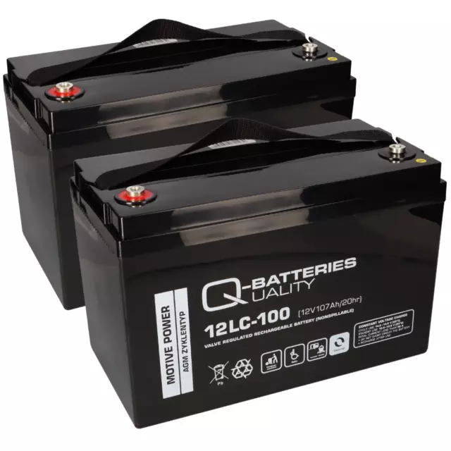 Batterie Compatible Lecson HS-915, 928, 928SL 2x Q-Batteries Batterie 12LC-100