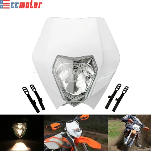 Universal Supermoto Headlight Head Lamp Light for Dirt Pit Bike Motocross Enduro