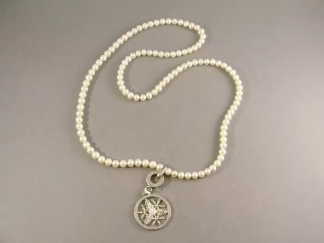 THOMAS SABO Silver Freshwater Pearl Bead Charm Necklace KE2189-158-14-L45V