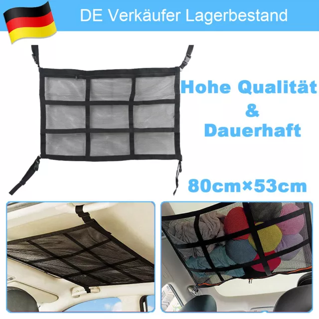 Auto DachNetz Tasche Decke Gepäck Aufbewahrung Organizer 80x53cm Netz Lager KFZ