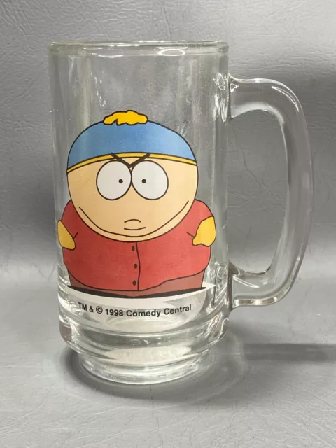 1998 Comedy Central South Park Cartman Beer Mug Glass Collectible glassware