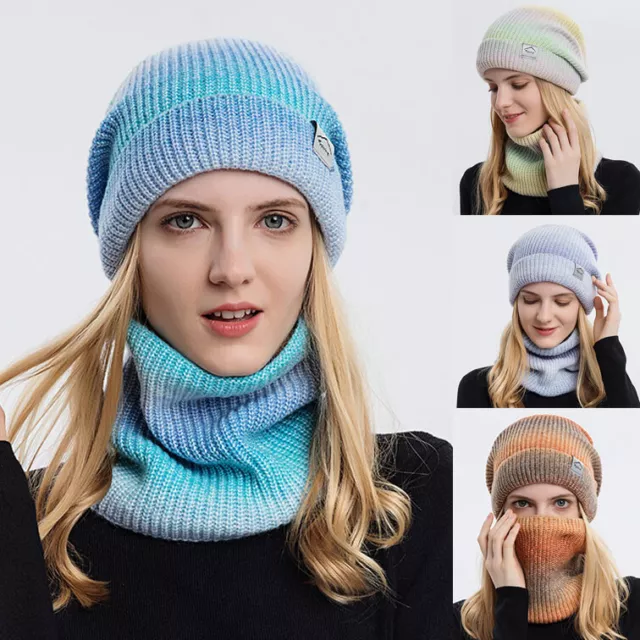 Fashion Womens Winter Baggy Slouchy Knit Warm Beanie Hat and Scarf Ski Skull Cap