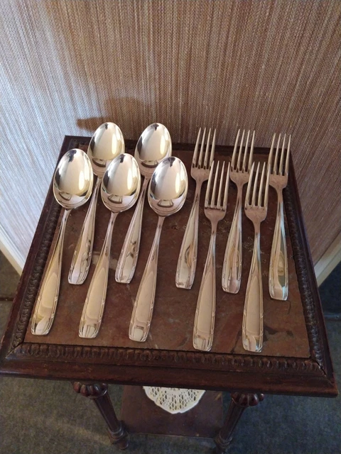 5 Couverts de Table Style Louis XVI Orfèvrerie SBF Métal Argenté