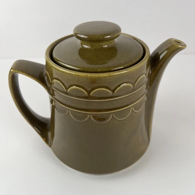 HOMER LAUGHLIN SHEFFIELD Granada Olive Green Tea Pot Coffee Server 