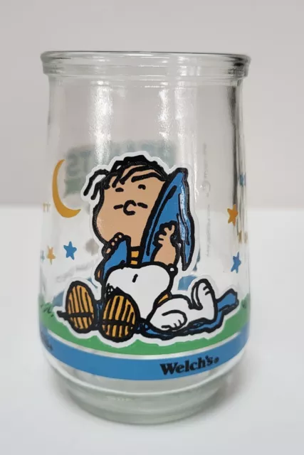 Welchs Jelly Jar Peanuts Comic Classics Snoopy Linus #2 Glass A Lap For A Nap