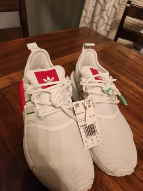 ADIDAS NMD R1 Boost Mens Athletic Sneakers Blush Green/Cloud White FV1739 Size 9 $42.74 PicClick